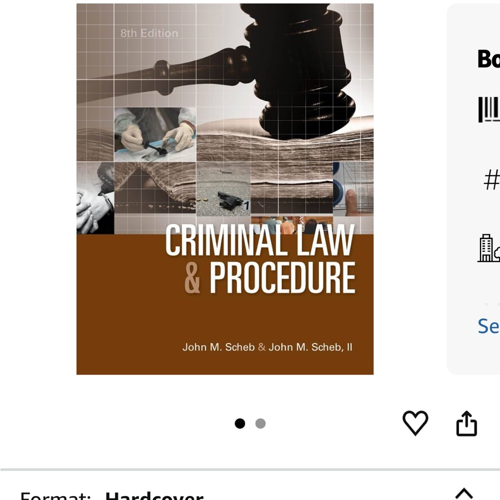 Criminal Law & Procedure - Brown Hardcover textbook
